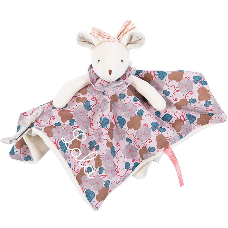 Doudou attache tétine Souris grise Il était une fois (personnalisable) Moulin Roty