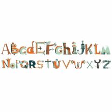 Stickers muraux L'alphabet des pirates  par Djeco