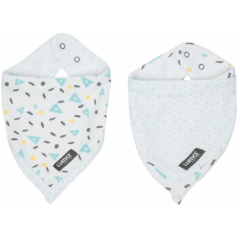 Lot de 2 bavoirs bandana menthe Luma Babycare