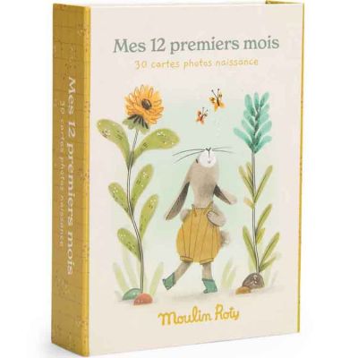 Cartes étapes Mes 12 premiers mois Trois petits lapins (30 cartes)  par Moulin Roty