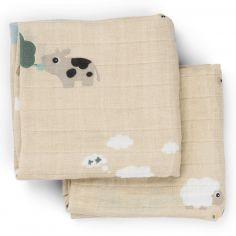Lot de 2 langes Tiny farm Sable