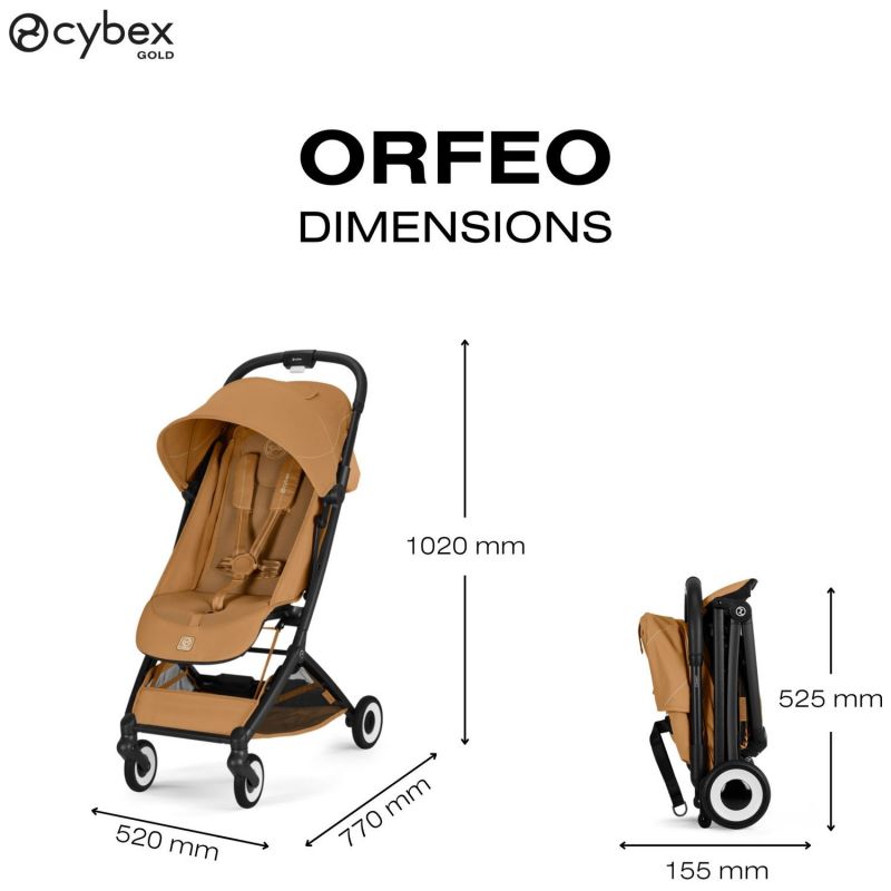 Poussette Ultra Compacte Orfeo 2026 châssis Black Cinnamon Yellow Cybex Produit 4