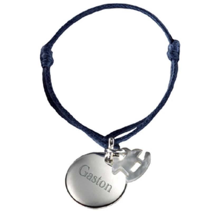 Bracelet cordon Kids cheval (argent 925° et nacre) Petits trésors