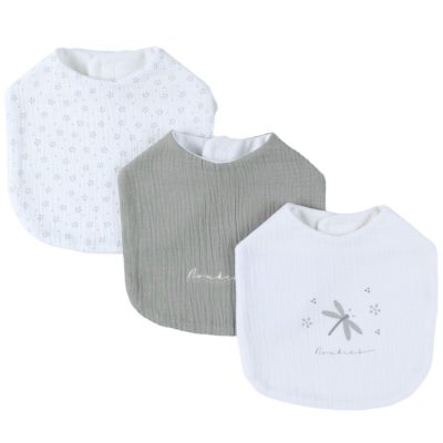 Set 3 bavoirs mousseline Smart flowers Noukie's