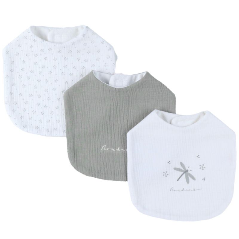Set 3 bavoirs mousseline Smart flowers Noukie's Produit 1