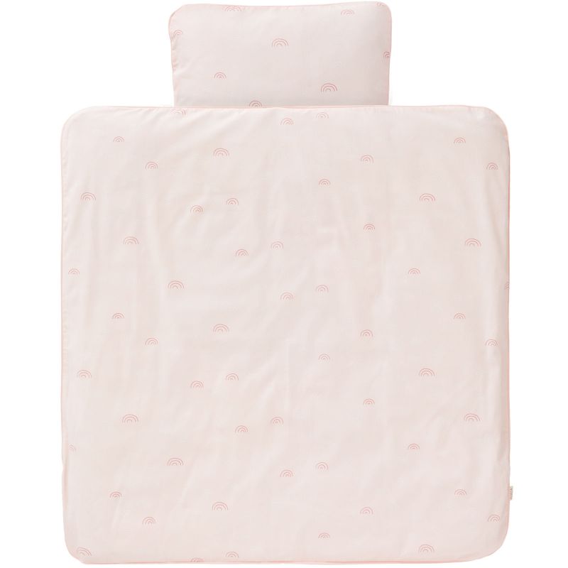 Housse de couette et taie d'oreiller Rainbow rose (80 x 80 cm) Fresk