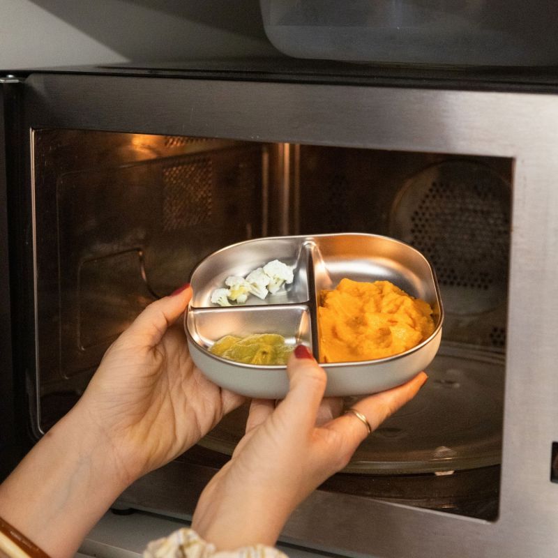 Assiette compartimentée inox Barbe à papa Béaba Ambiance 5