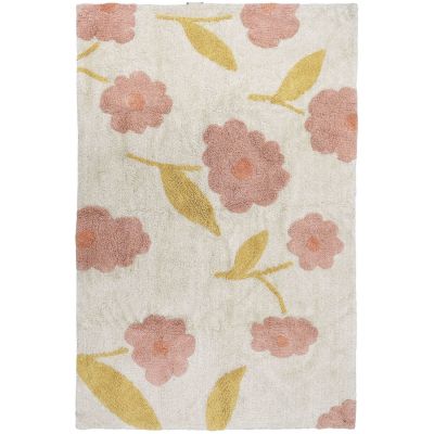 Tapis rectangulaire Sunny Flowers Pêche (100 x 150 cm)