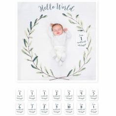 Cartes étapes de bébé + maxi lange Hello World (7 cartes recto verso)