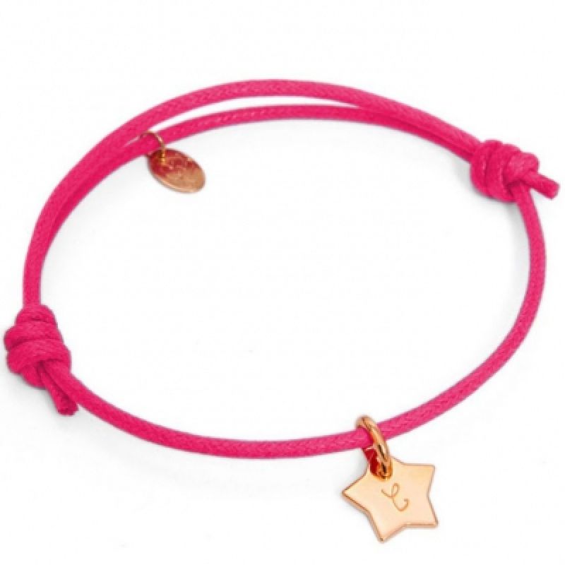 Bracelet Initiales avec étoile personnalisable (plaqué or) Merci Maman