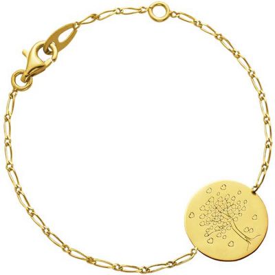 Bracelet Arbre aux cœurs personnalisable (or jaune 18 carats)