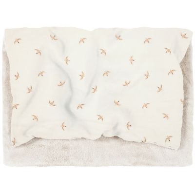 Couverture d'hiver en mousseline double Wabi-sabi Nude haiku birds natural Nobodinoz