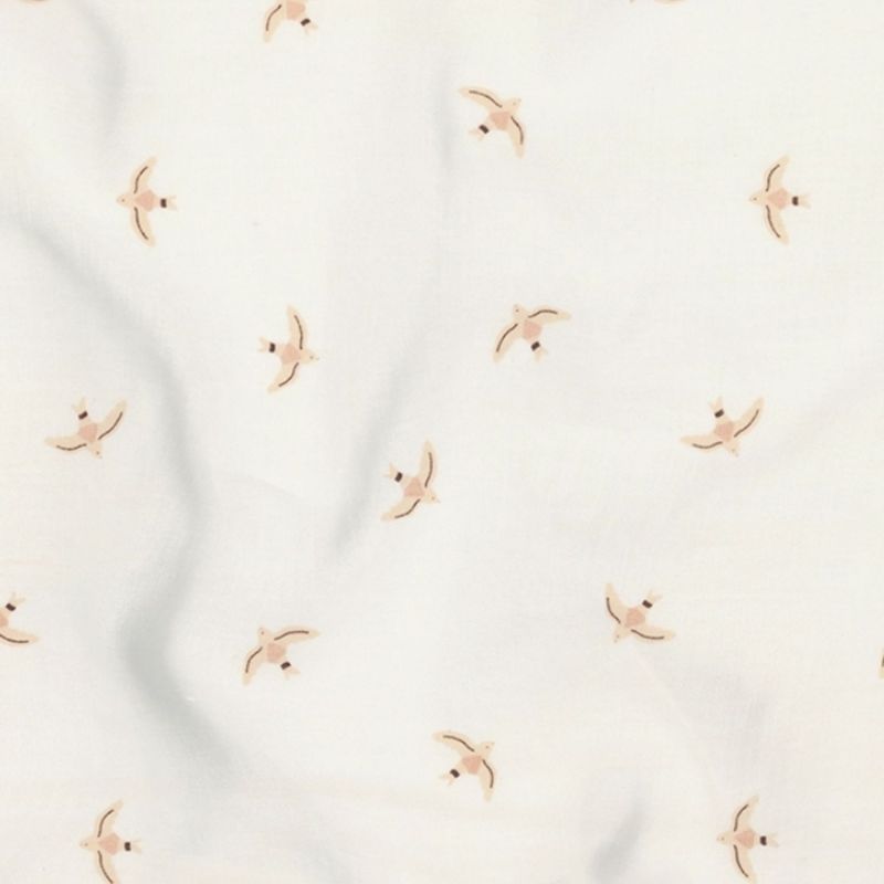Couverture d'hiver en mousseline double Wabi-sabi Nude haiku birds natural Nobodinoz Produit 2