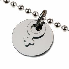 Collier sur chaîne boule I am Fille (argent 925°)  par Mikado