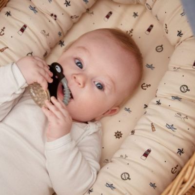 Lot de 2 anneaux de dentition animaux beige et noir