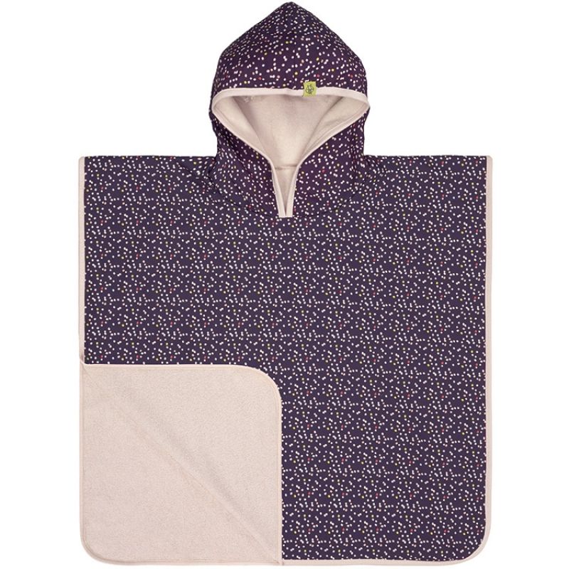 Poncho de plage Pois violet (1-3 ans) Lässig
