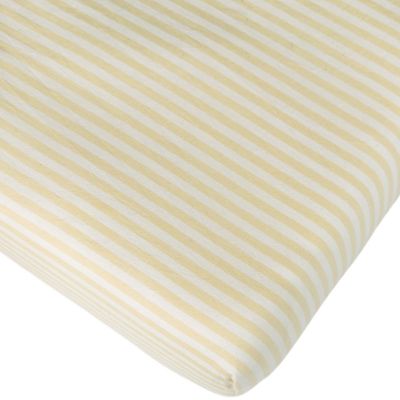 Drap housse en percale de coton Rayé Tournesol (60 x 120 cm)