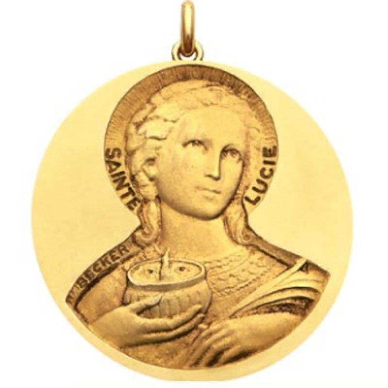 Médaille Sainte Lucie (or jaune 750°) Becker