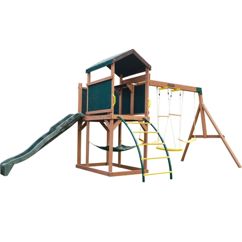 Balançoire et structure de jeux en bois naturel KidKraft