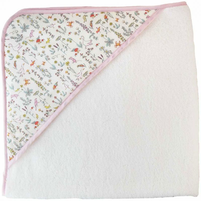 Cape de bain Alice rose (74 x 74 cm) Luciole et Cie