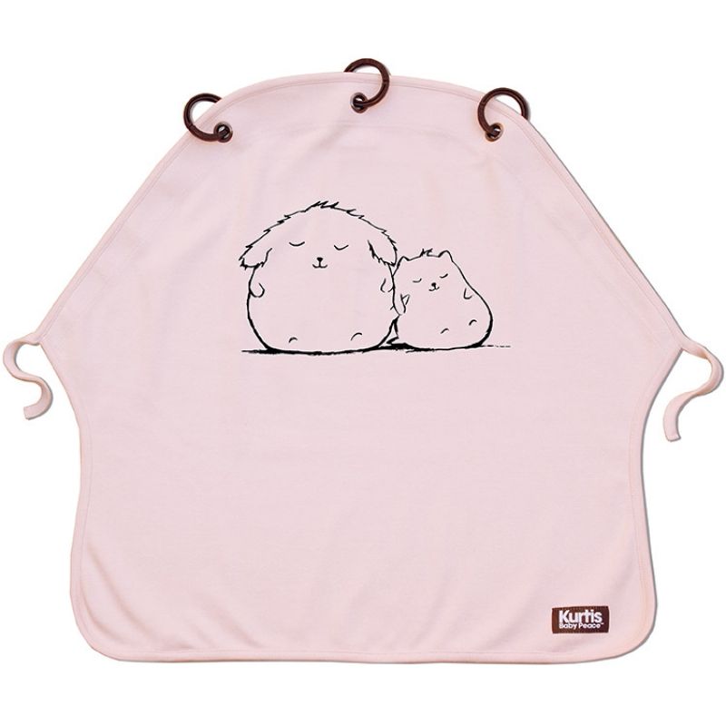 Protection pour poussette Baby Peace coton bio Cuddles rose Kurtis