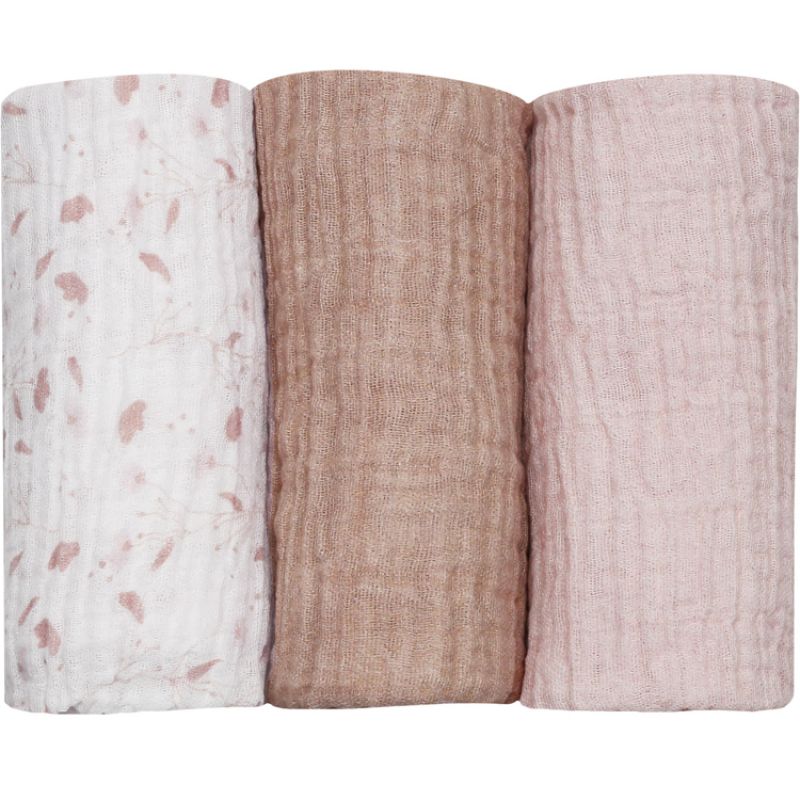 Lot de 3 langes Rose et Lili Trois Kilos Sept
