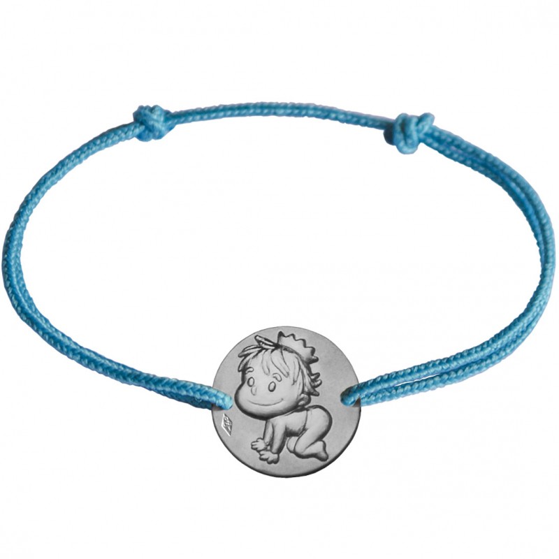 Bracelet cordon enfant Blagueur (argent 925°) La Fée Galipette