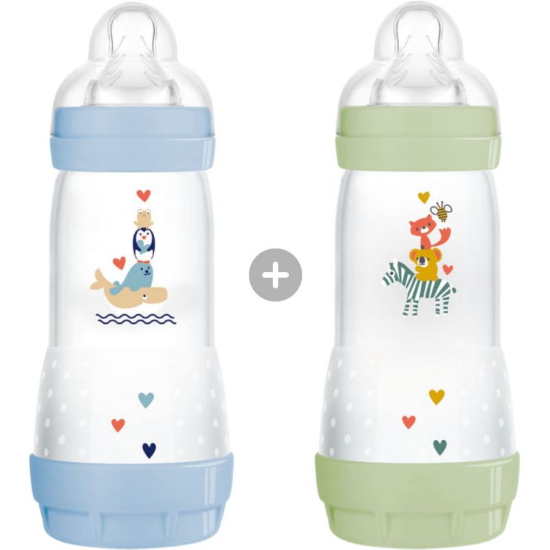 Lot de 2 biberons anti-colique débit 3 rapide (320 ml) MAM
