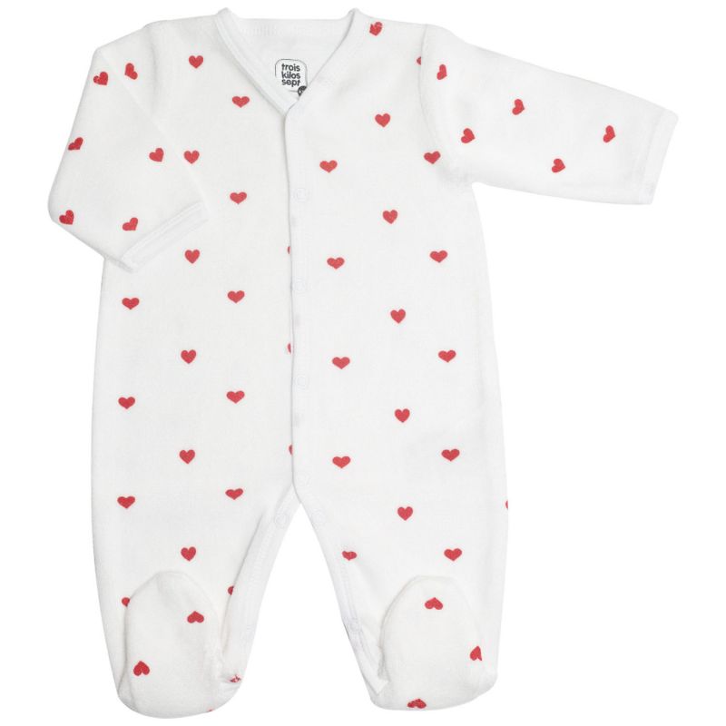 Pyjama Cœurs Rouges (naissance) Trois Kilos Sept Produit 1