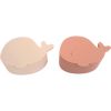 Lot de 2 minis boîtes à goûter en silicone Baleine Blush - Filibabba