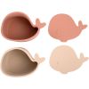 Lot de 2 minis boîtes à goûter en silicone Baleine Blush  par Filibabba