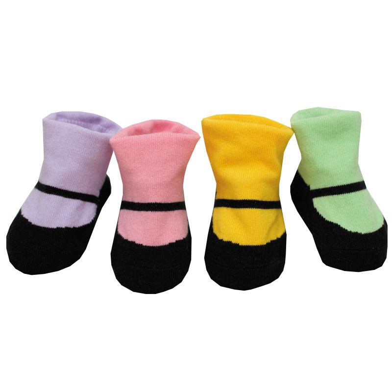 Boîte 4 paires de chaussettes Babies noir fond couleur (0-12 mois) BB & Co