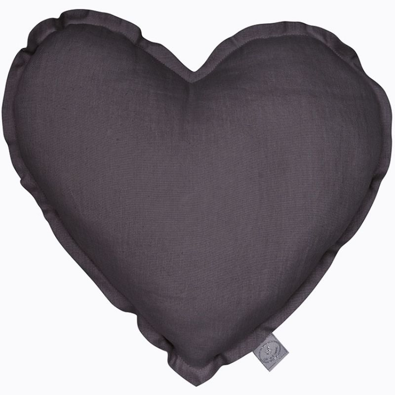 Coussin coeur gris graphite (40 cm) Cotton&Sweets