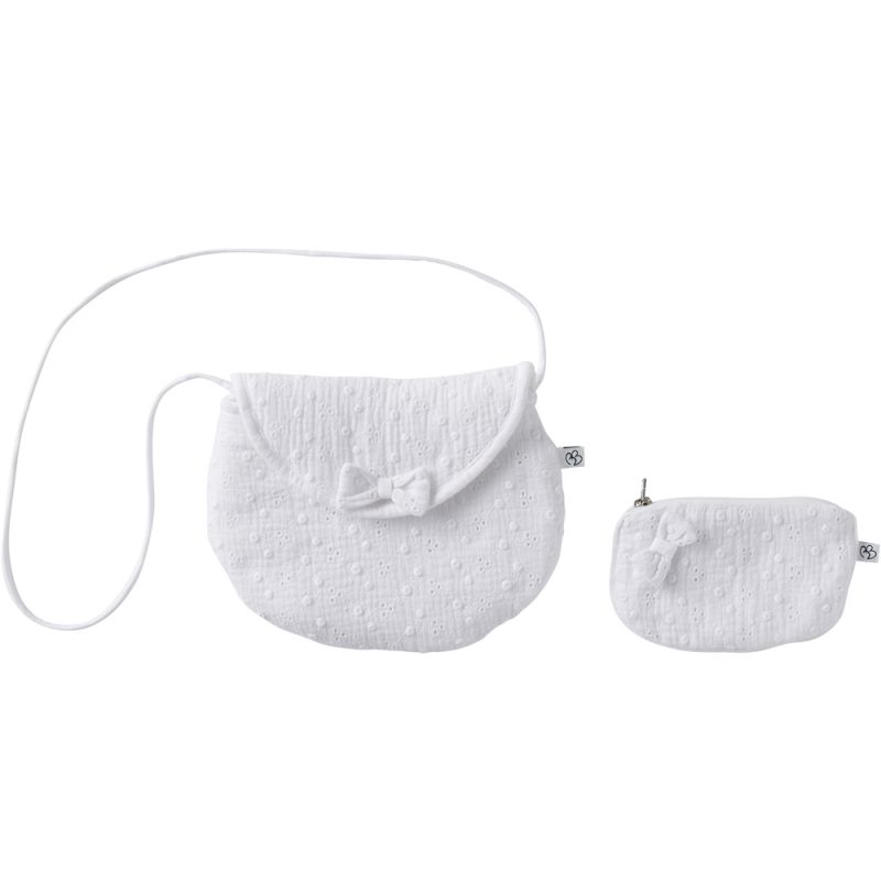 Sac à main + porte monnaie blanc broderie anglaise BB & Co