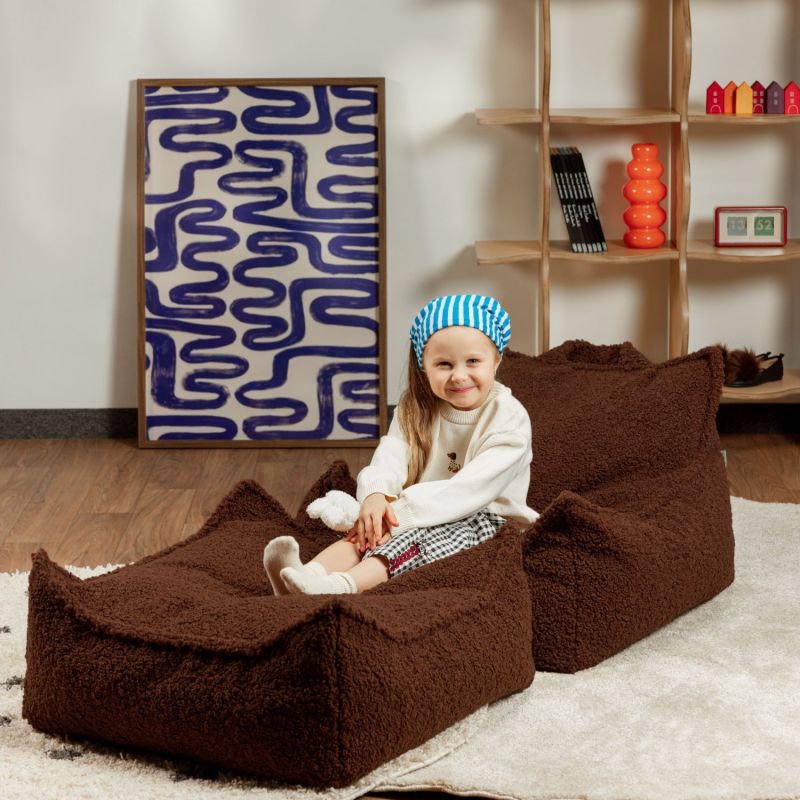 Fauteuil pouf Warm Hazel molletonné Wigiwama Ambiance 4