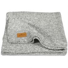 Couverture en coton tricot Stonewashed grise (75 x 100 cm)  par Jollein