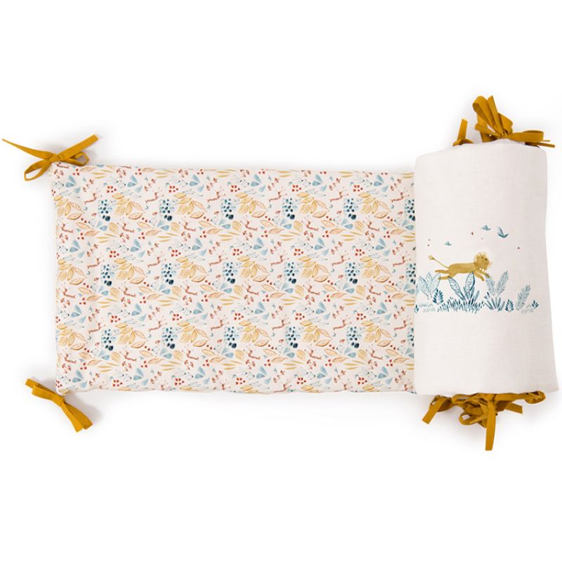 Tour de lit fleuri Sous mon baobab (pour lits 60 x 120 cm ou 70 x 140 cm) Moulin Roty
