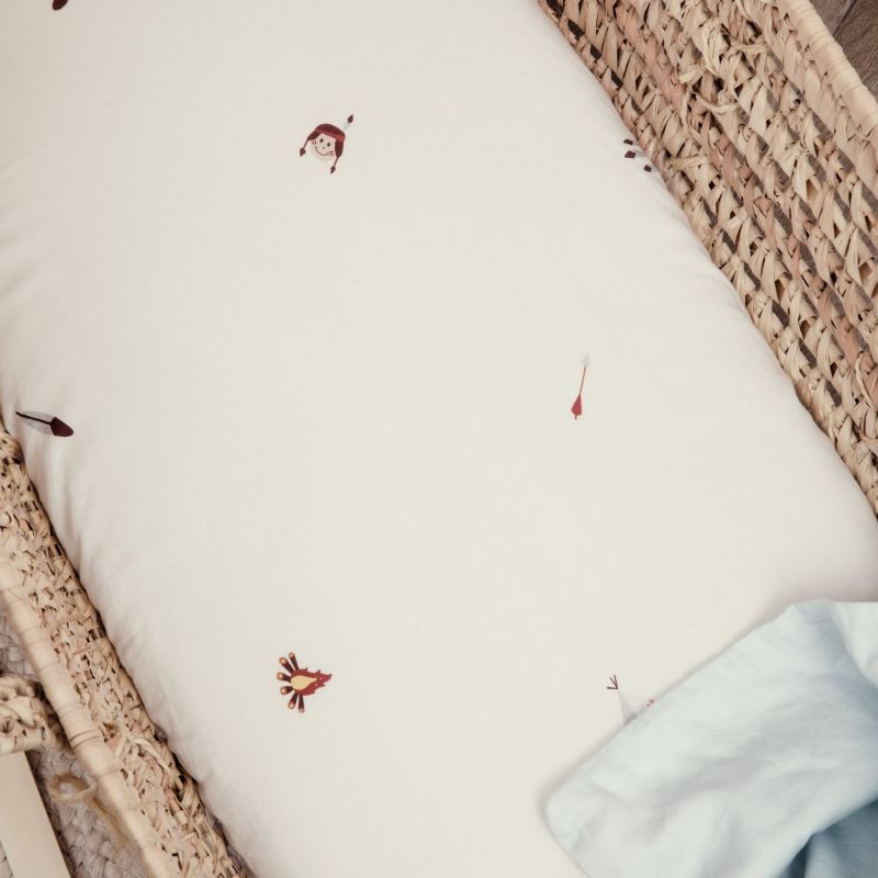 Drap housse en coton bio pour landau Petit Plume (76 x 30 cm) Kadolis Ambiance 2