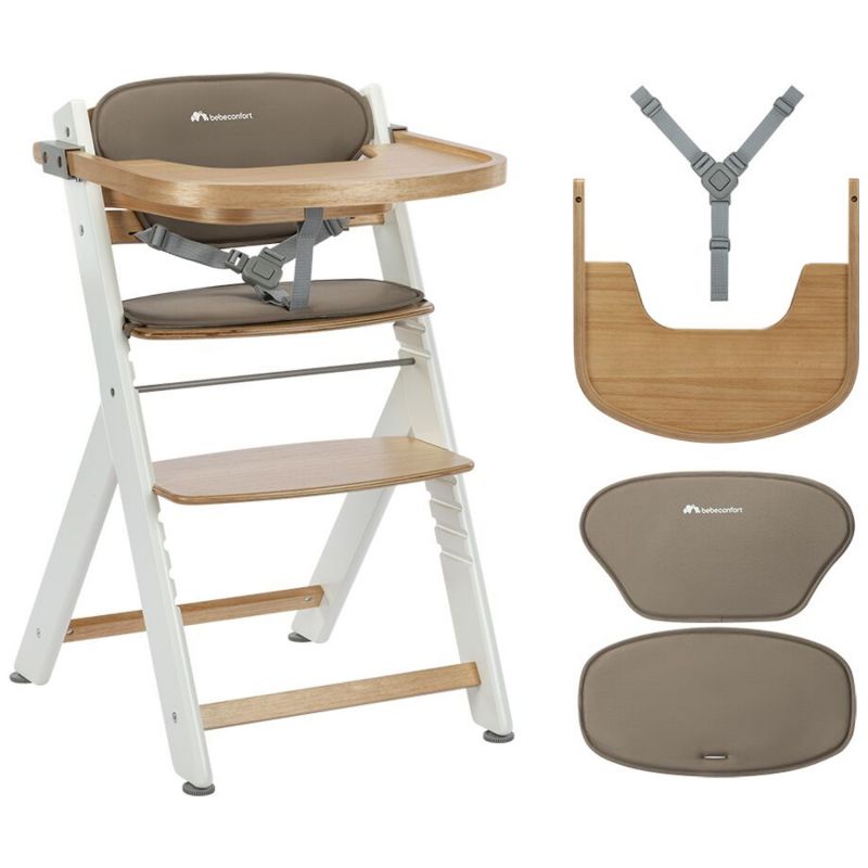 Chaise haute évolutive Timba 2 avec coussin Light Wood-Beige Bébé Confort Produit 9
