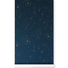 Papier peint bleu nuit Gold stella  par Nobodinoz