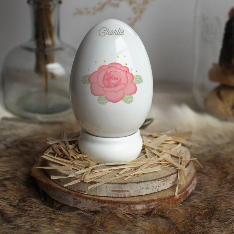 Oeuf en porcelaine Rose (personnalisable) Gaëlle Duval