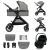 Variation Gris, noir du produit Poussette Esme Pro 3 en 1 Moonlight Grey de la marque Kinderkraft