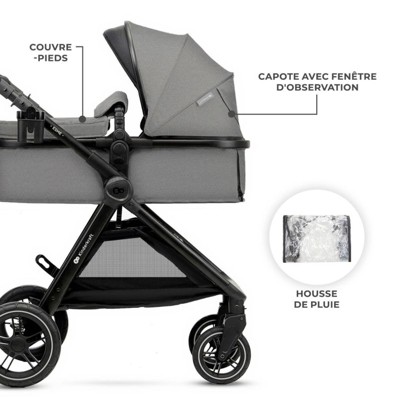 Poussette Esme Pro 3 en 1 Moonlight Grey Kinderkraft Produit 5