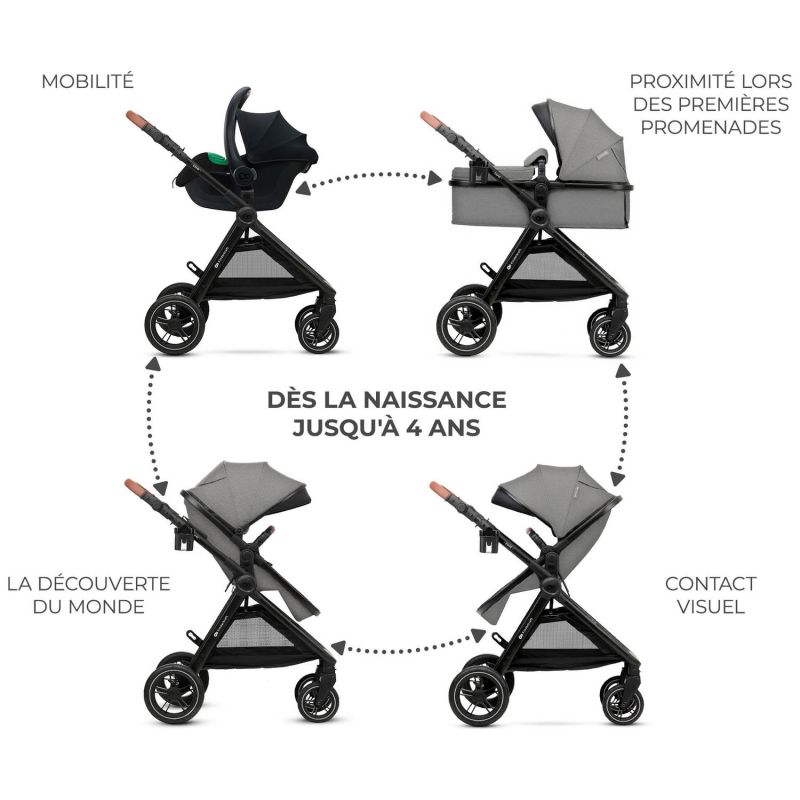 Poussette Esme Pro 3 en 1 Moonlight Grey Kinderkraft Produit 6