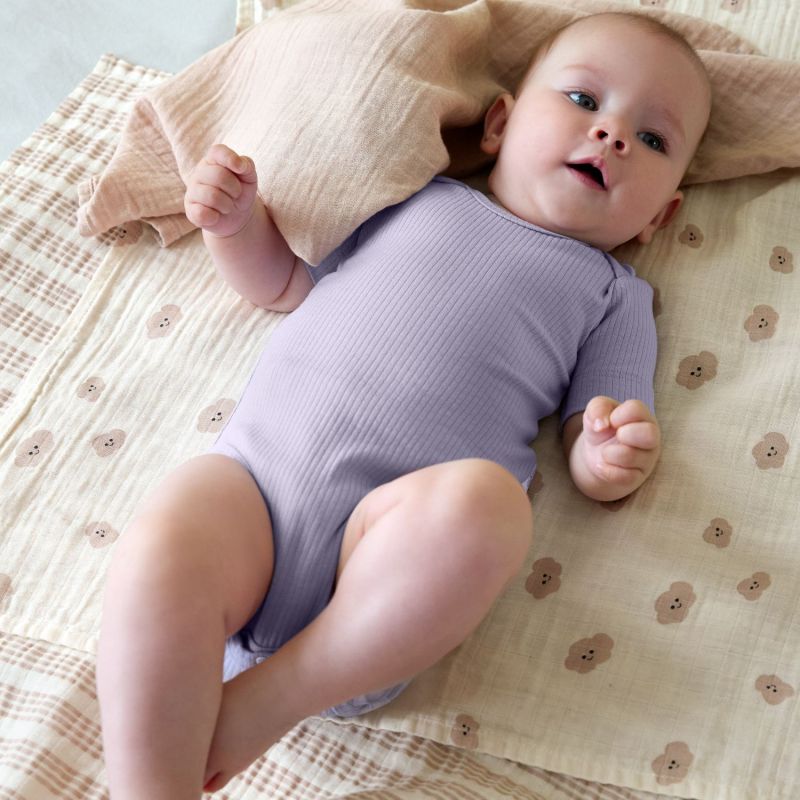 Lot de 3 langes mousseline Tiny Team taupe (60x60 cm) Lässig Produit 3