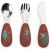 Variation Marron, vert du produit Set couverts silicone La forêt Mawa de la marque Moulin Roty