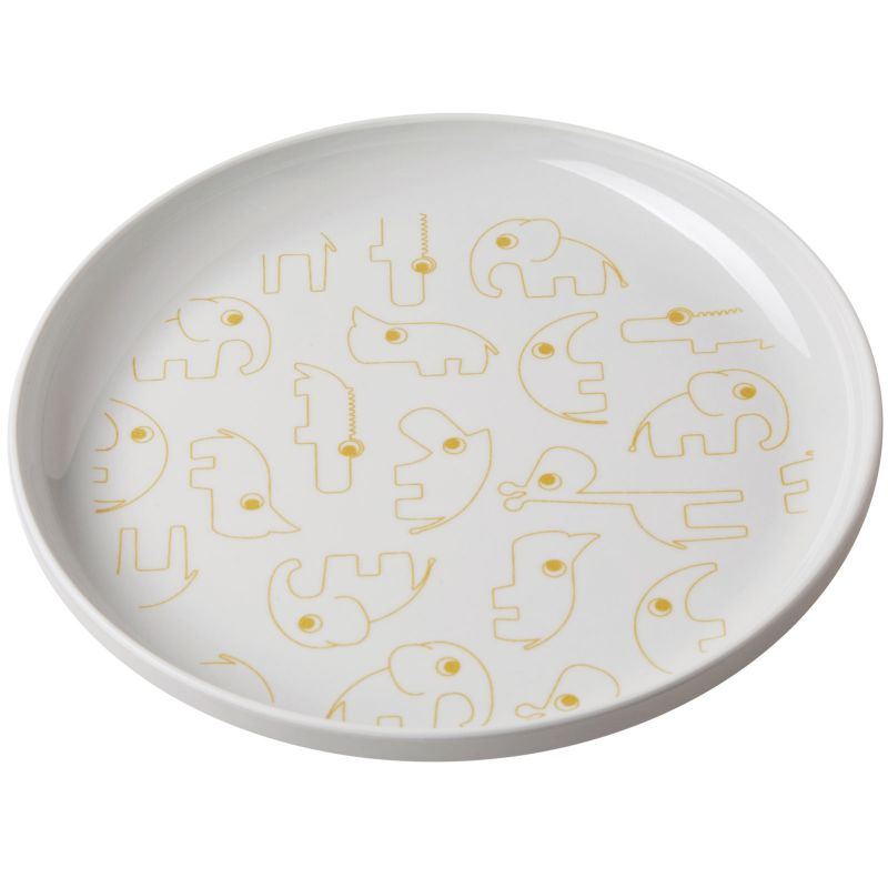 Assiette plate Yummy Contour gris et or Done by Deer