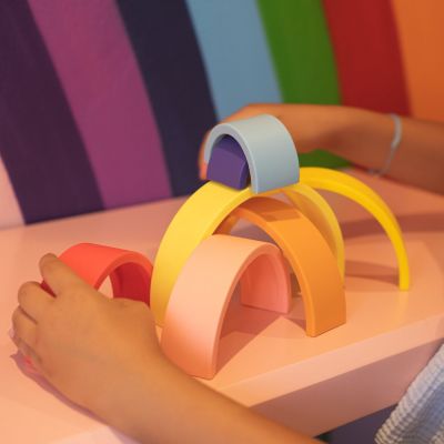 Jouet de dentition en silicone Arc en ciel grand modèle