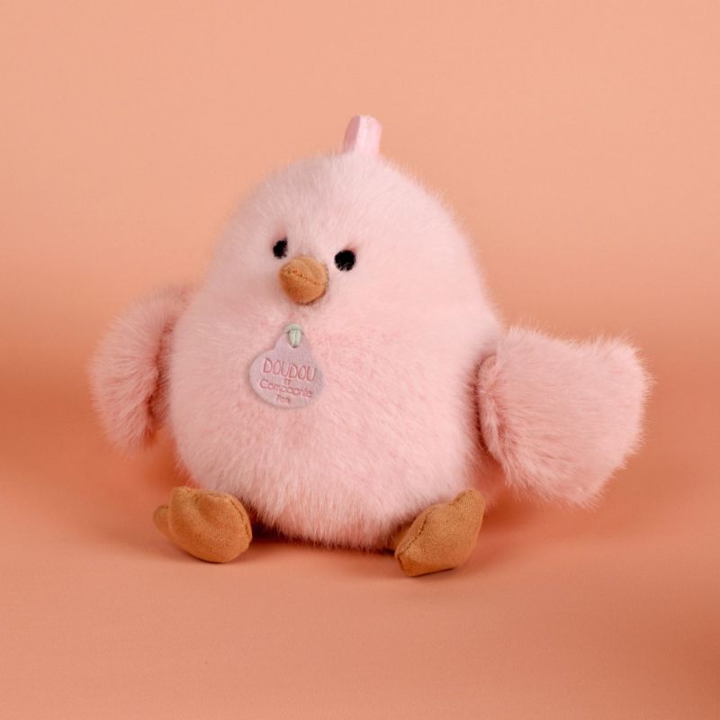 Peluche poussin Piou rose (15 cm) Doudou et Compagnie Ambiance 4
