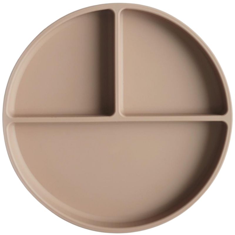 Assiette à compartiments en silicone avec ventouse Natural Mushie Produit 1 grande taille